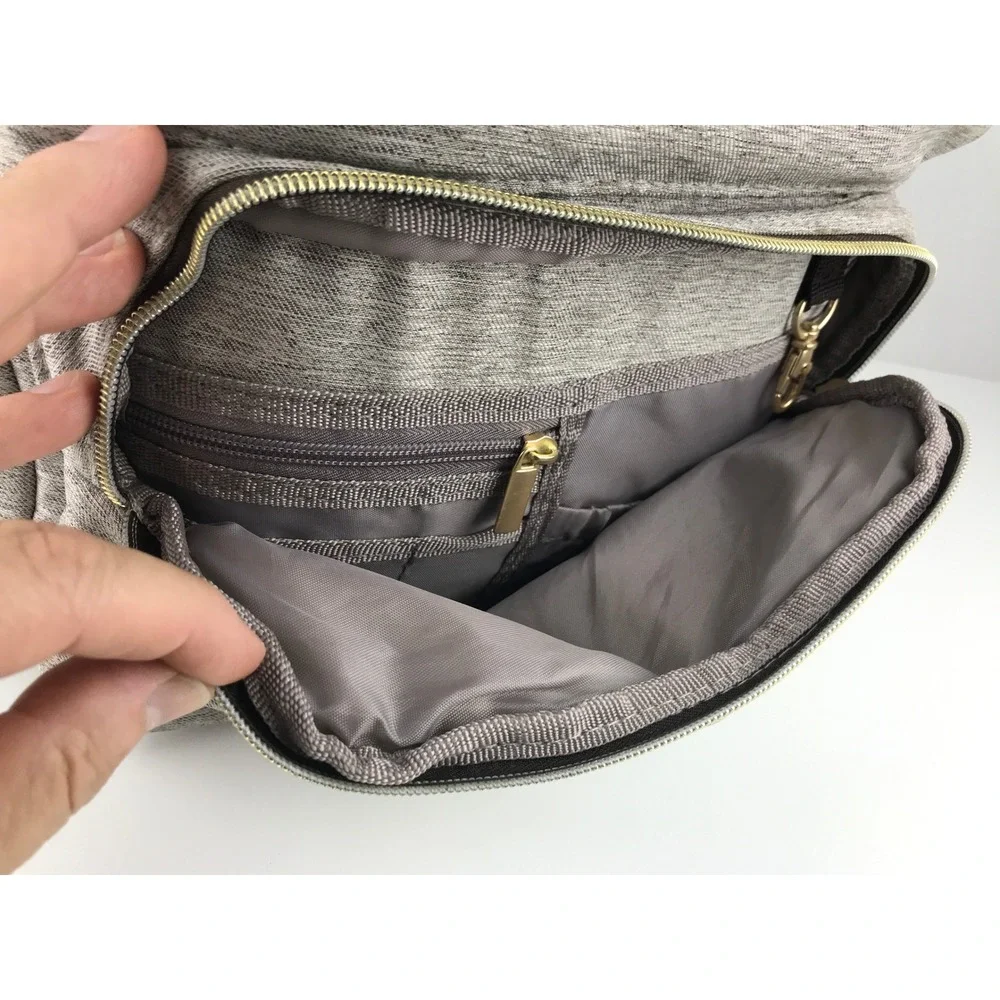 Ergobaby Babyboom Diaper Backpack Gray Insulated‎ Pockets Travel Bag